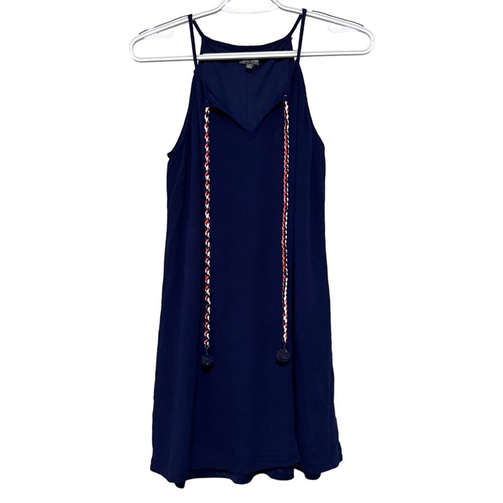Lily Rose Womens Sleeveless Lined Blue Blouse Tunic Top Size XS